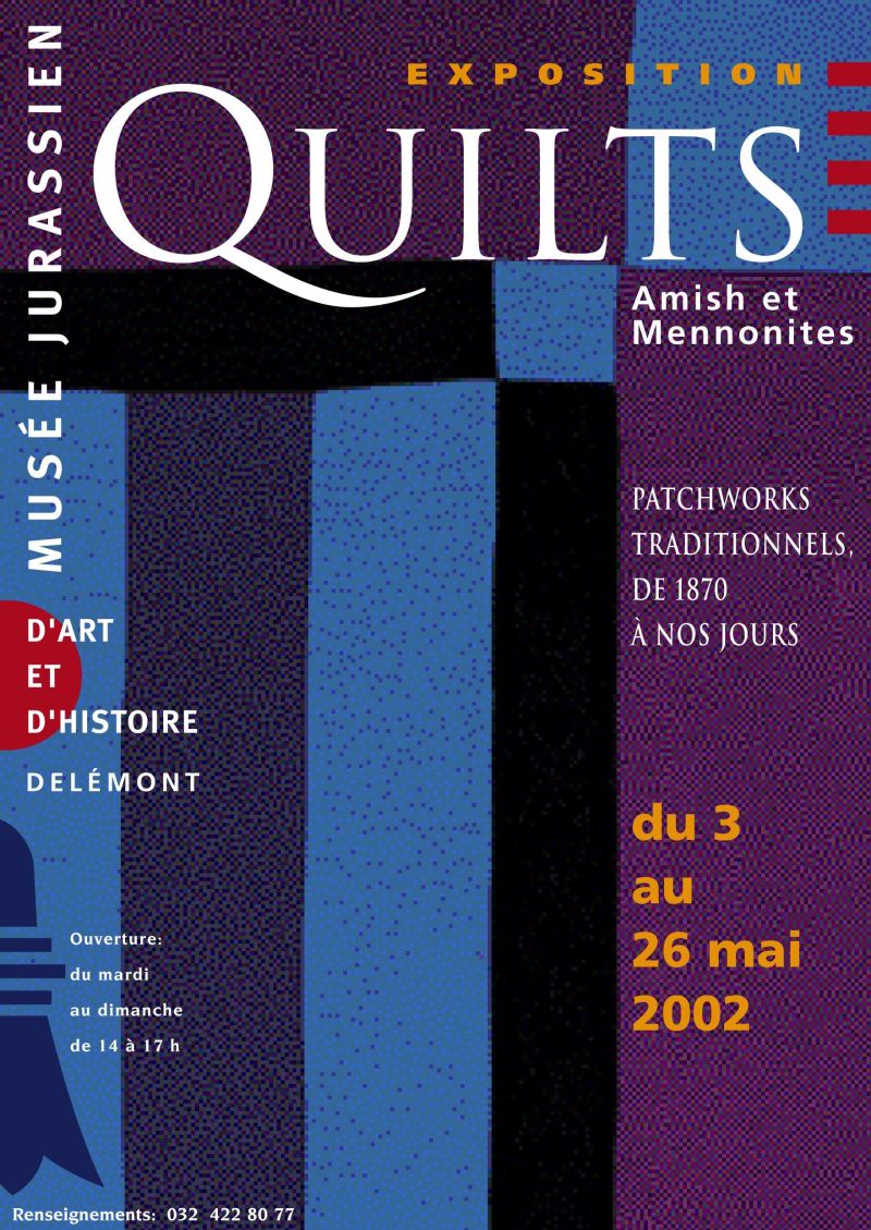 Affiche pour l'exposition Quilts amish et mennonites patchwork traditionnels de 1870 à nos jours