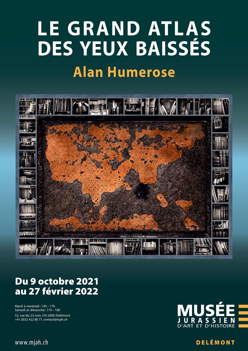 Affiche pour l'exposition LE GRAND ATLAS  DES YEUX BAISSÉS